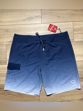 Rokka&Rolla Men's Stretch Swim Trunks Board Shorts Size 39 Dark Navy Gradient